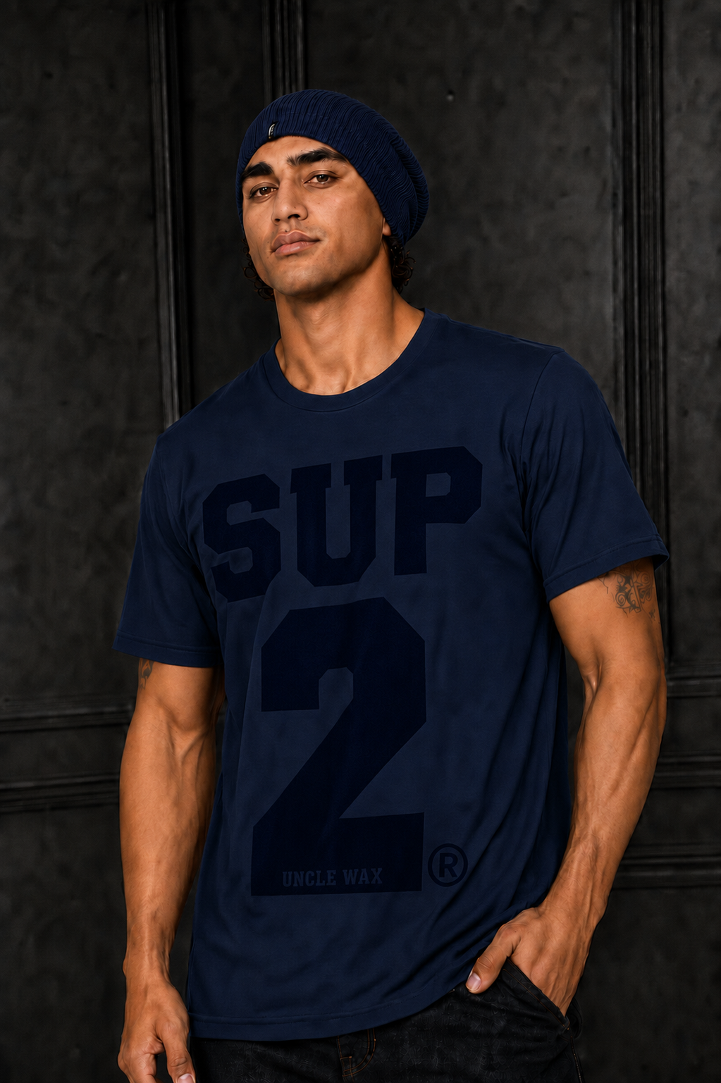 BIG BLOCK Tee -Navy - SUP2