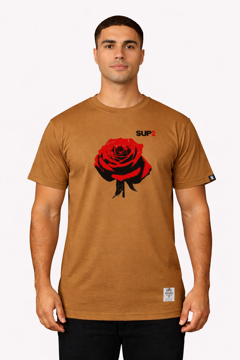 Pop Rose Tee- Camel
