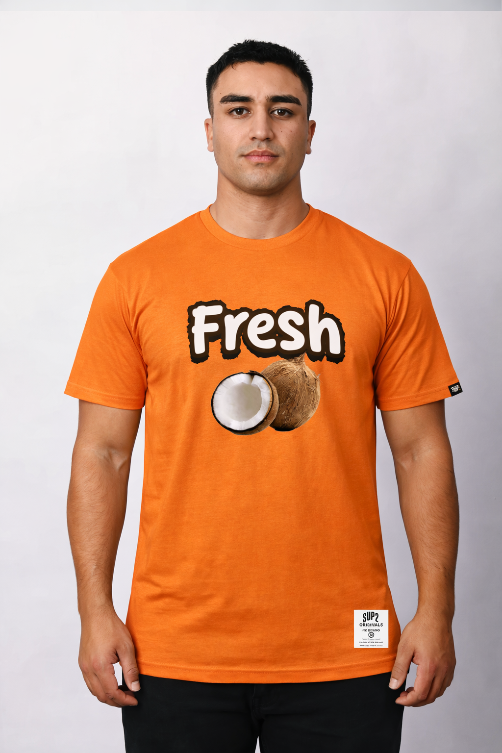 Fresh Coconut Tee- Texas Orange
