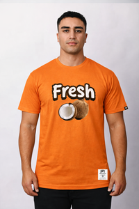 Fresh Coconut Tee- Texas Orange