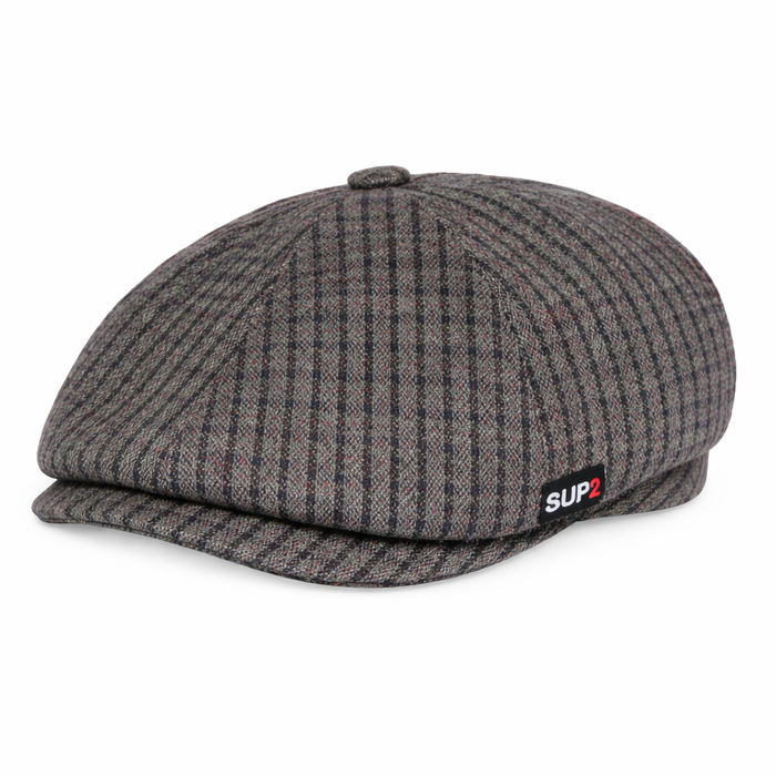 Genuine Tailored Cheesecutter - Dusky  Blue 100% Wool Blend Plaid