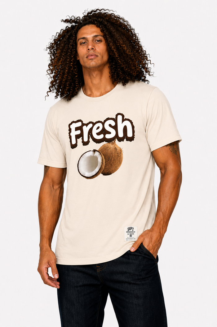 Fresh Coconut Tee- Cream