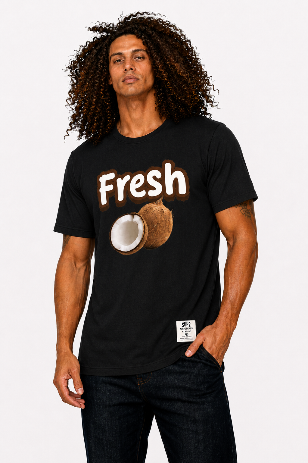 Fresh Coconut Tee- Black