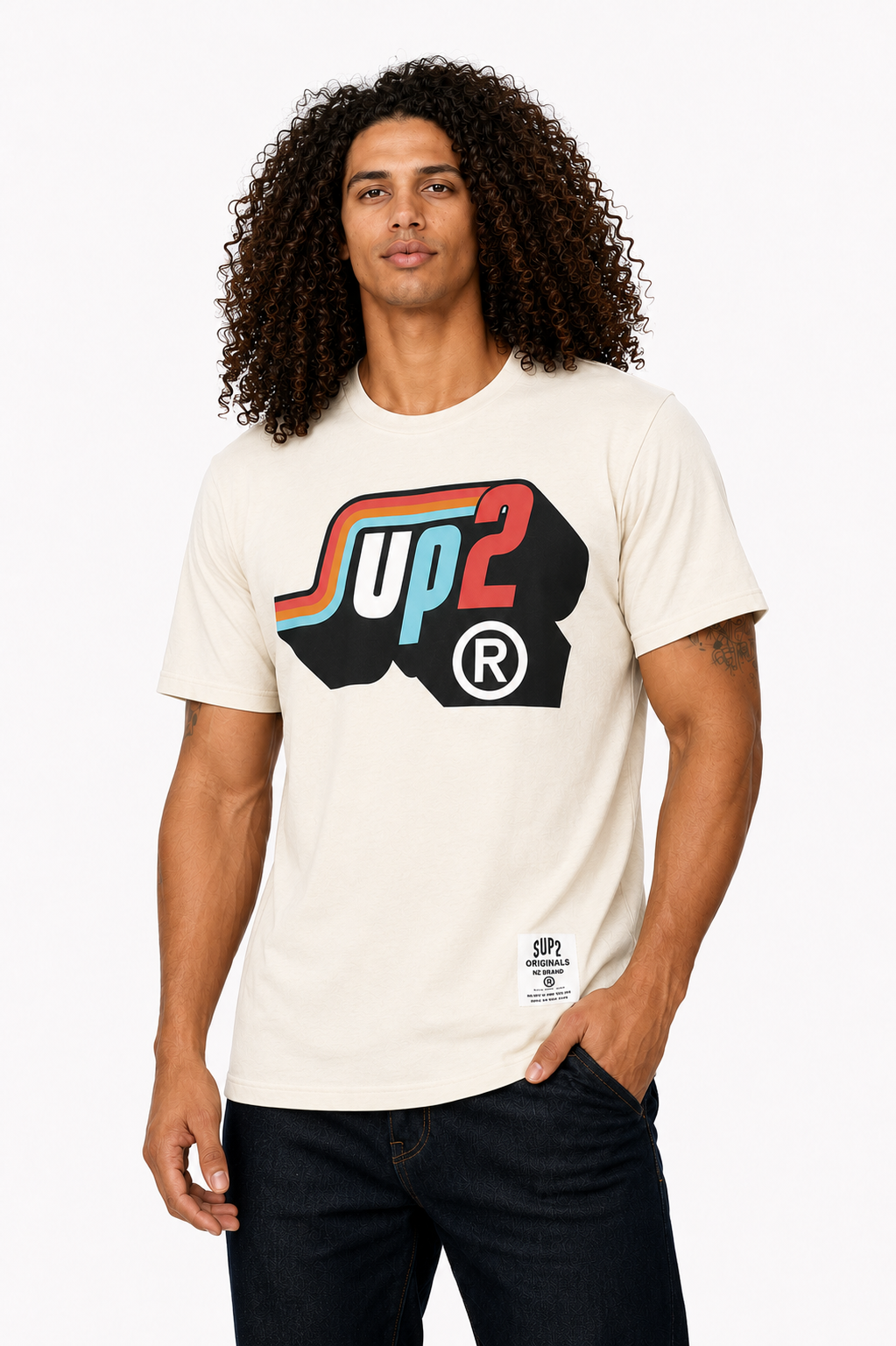 Showtime Mens tee- Cream