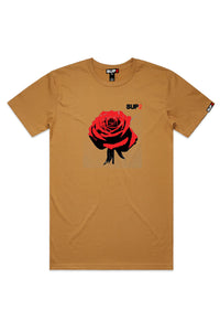 Pop Rose Tee- Camel