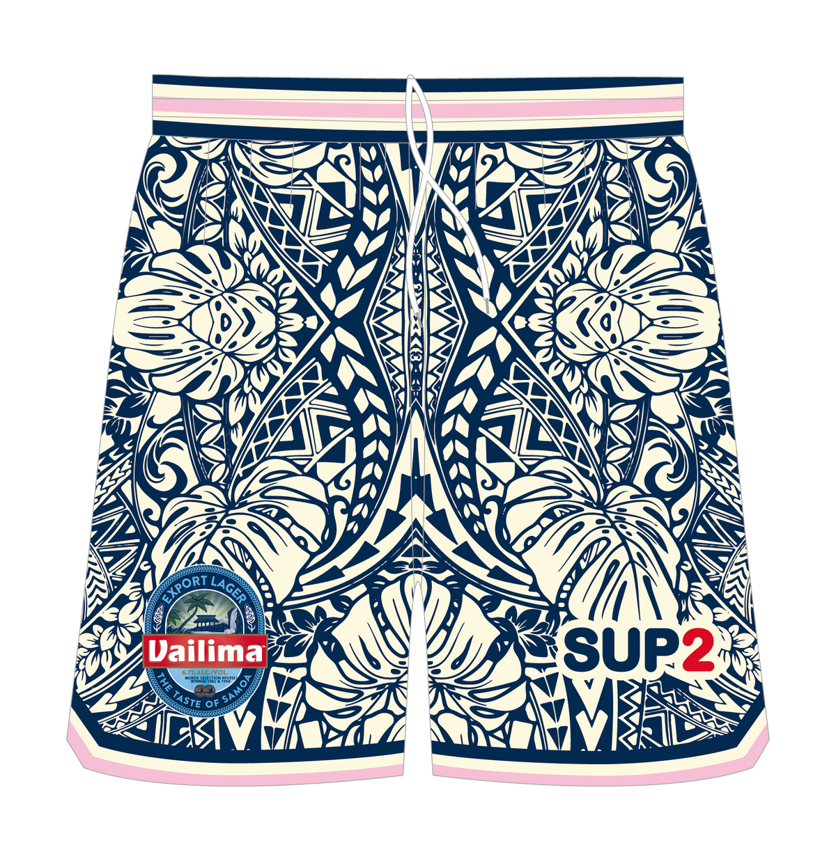 Vailima Pink Tapa Basketball Short