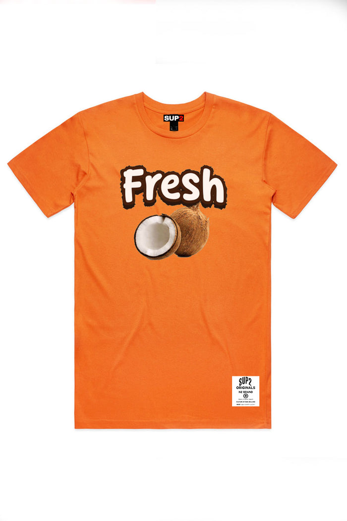 Fresh Coconut Tee- Texas Orange
