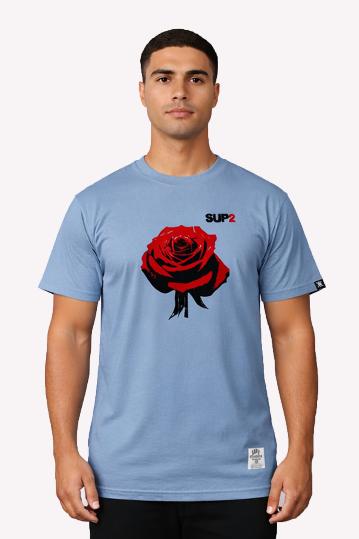 Pop Rose Tee- Blue
